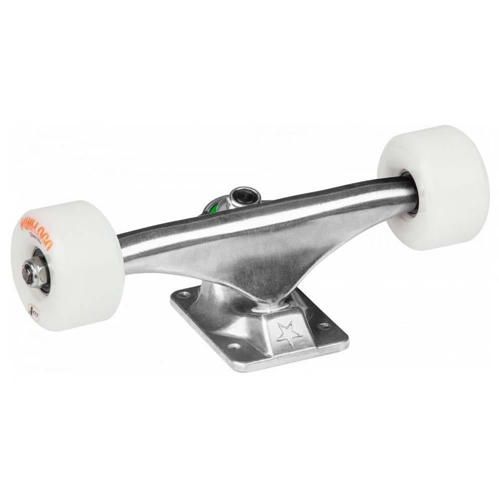 Mini Logo Skateboard Trucks x2 Assembly 53mm Wheels And Bearings Raw 7.13"