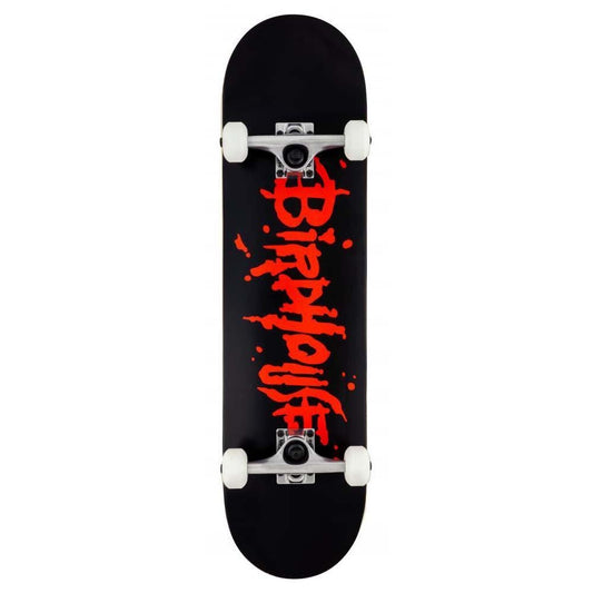 Birdhouse Stage 1 Blood Logo Factory Complete Skateboard Black 8"