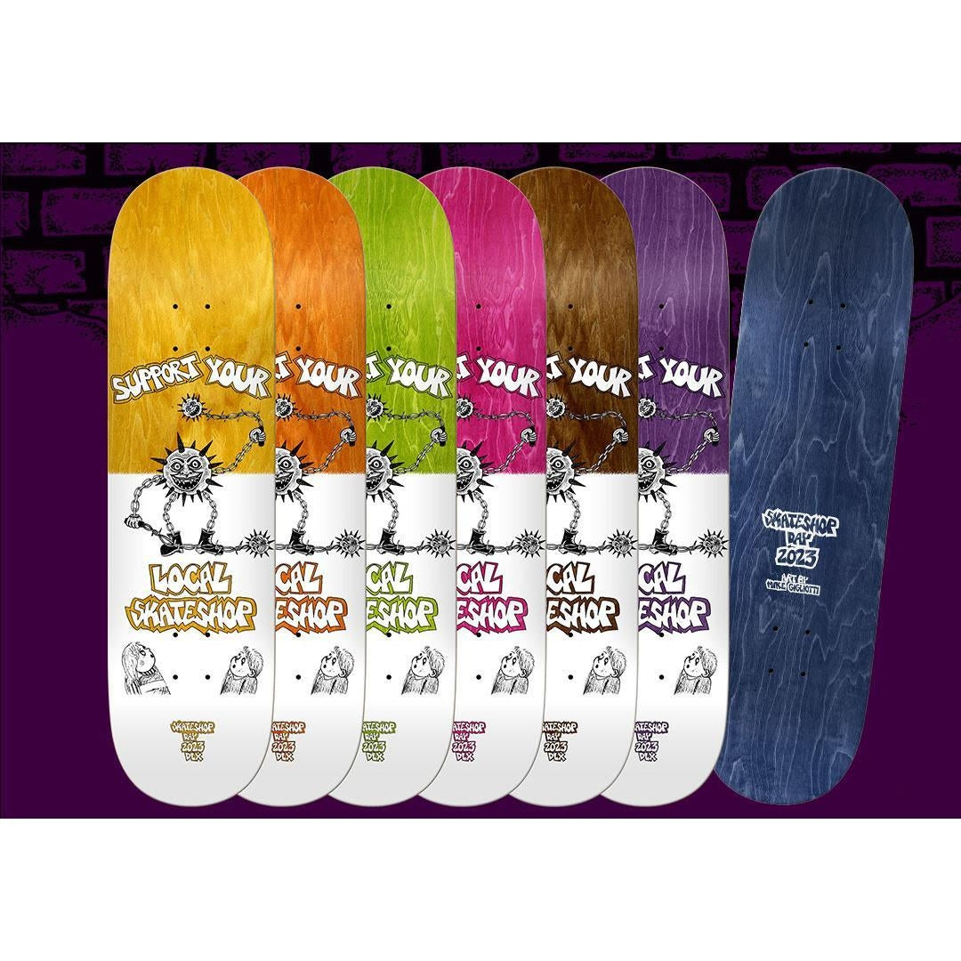 Skate Shop Day Mike Gigliotti Deluxe Skateboard Deck Assorted Veneers 8.5"