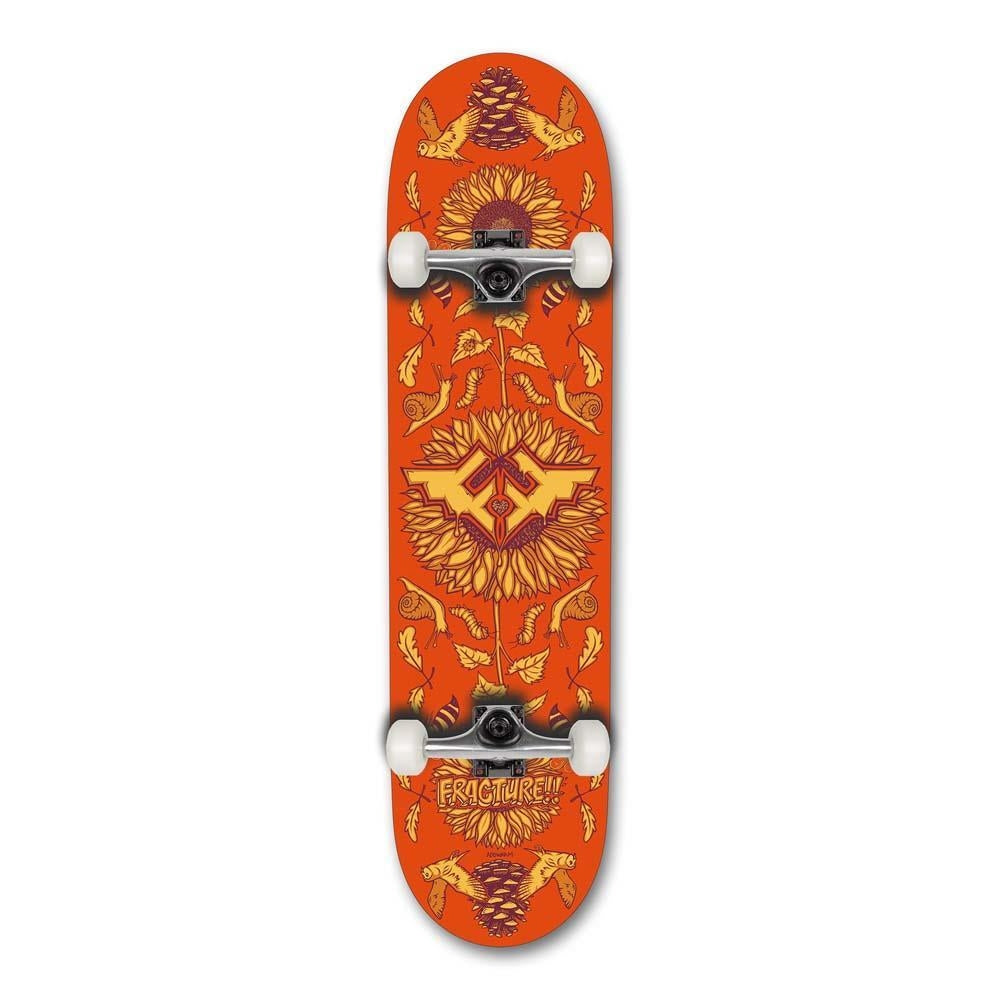 Fracture x Adswarm 2 The Golden Ratio Factory Complete Skateboard Orange 8"