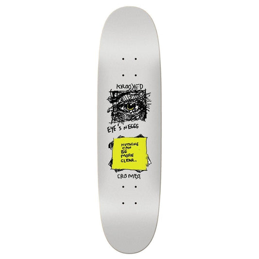 Krooked Pro Skateboard Deck Cromer Eyes N Eggs Silver 8.25"