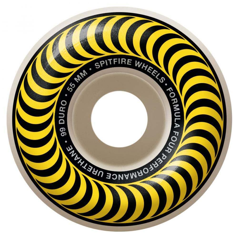 Spitfire Formula Four Classics Skateboard Wheels 99DU White Yellow 55mm