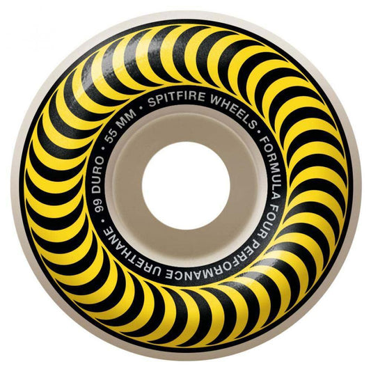 Spitfire Formula Four Classics Skateboard Wheels 99DU White Yellow 55mm