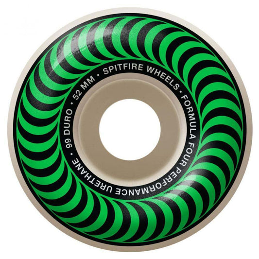 Spitfire Formula Four Classics Skateboard Wheels 99DU White Green 52mm