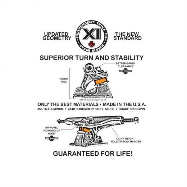 Indy Independent Stage 11 Skateboard Trucks Raw Silver 129mm