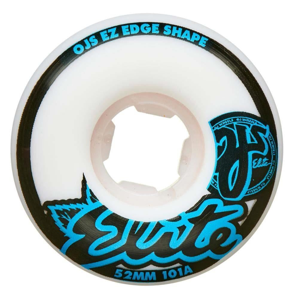 OJ Elite Wheels Elite 101a EZ Edge Skateboard Wheels White Blue 52mm