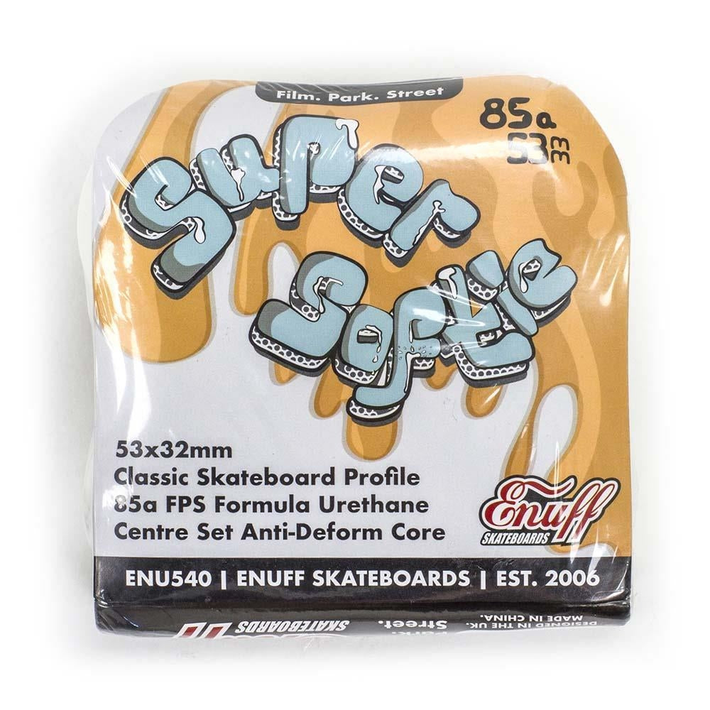 Enuff Super Softie Skateboard Wheels White 53mm