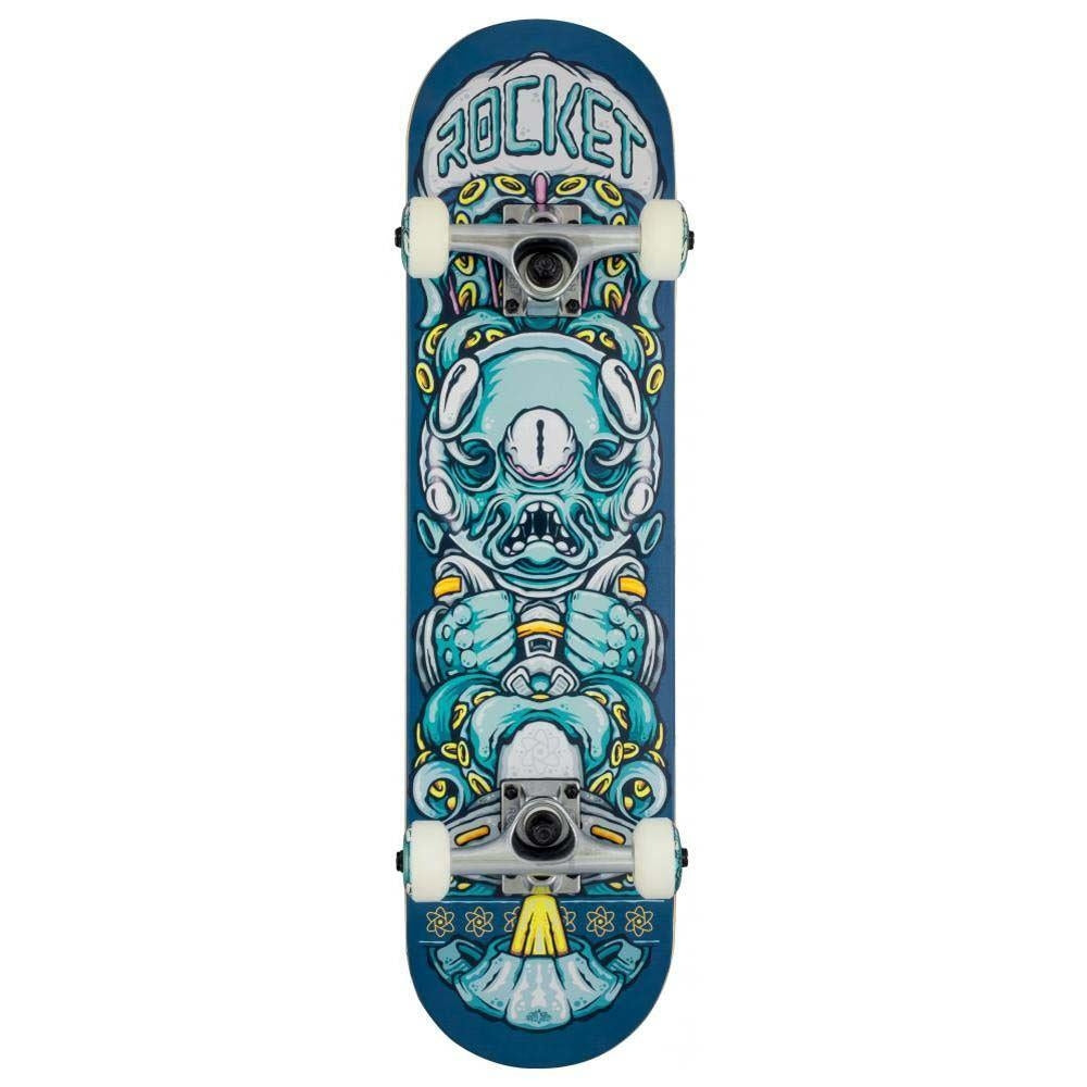 Rocket Skateboards Alien Pile-up Factory Complete Skateboard Blue 7.375"