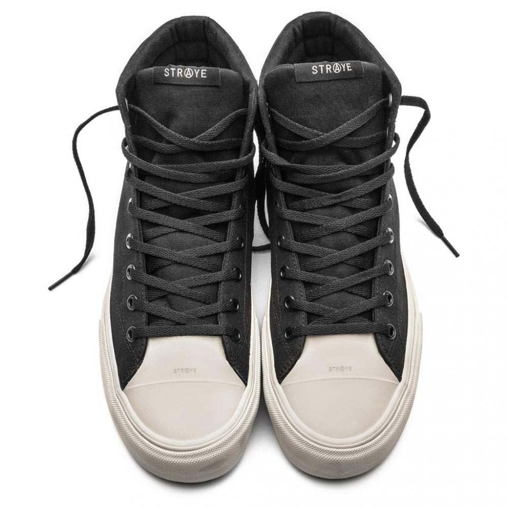 Straye Footwear Venice Black Bone Canvas Skate Shoes