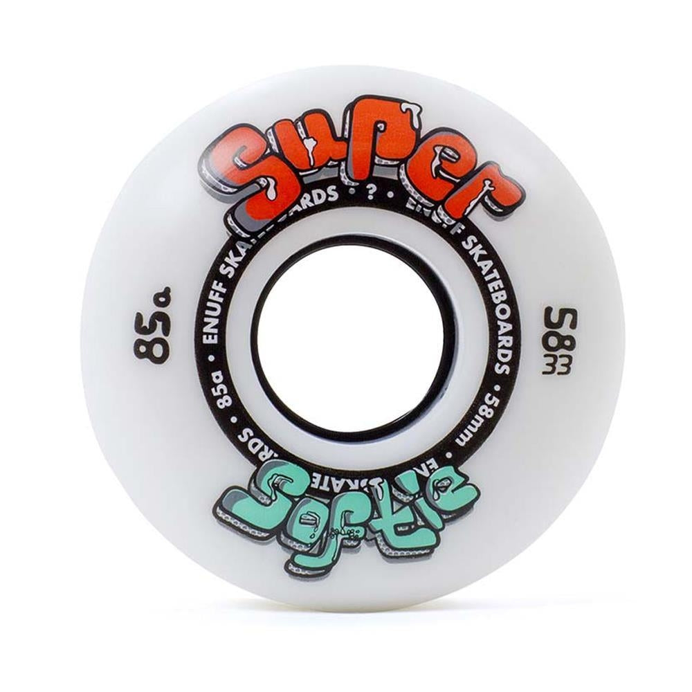 Enuff Super Softie Skateboard Wheels White 58mm