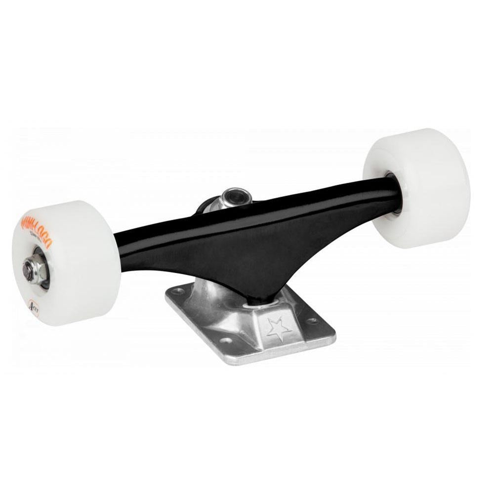 Mini Logo Skateboard Trucks x2 Assembly 53mm Wheels And Bearings Black Raw 7.13"