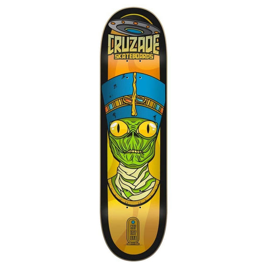 Cruzade Conspiracy Nefertiti Skateboard Deck Yellow 8"
