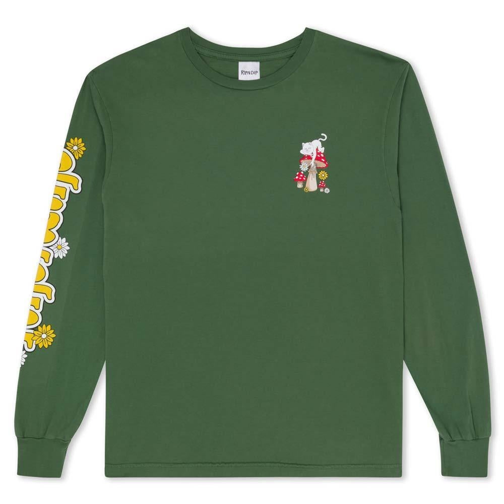 Rip N Dip Caterpillar Garden Long Sleeve T-Shirt Olive