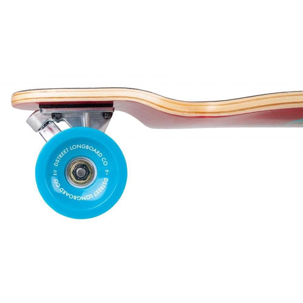 D Street Skateboard Drop Down Hawaiian Blue Red 38 Inch