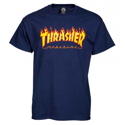 Thrasher Flame Logo T-Shirt Navy