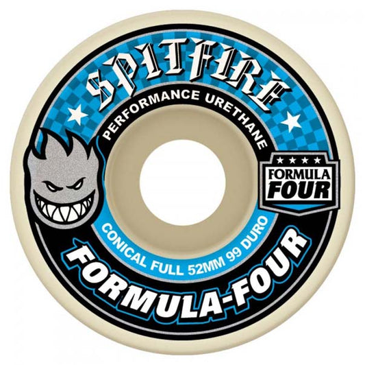 Spitfire Formula Four Skateboard Wheels Conical Full 99DU Natural 52mm