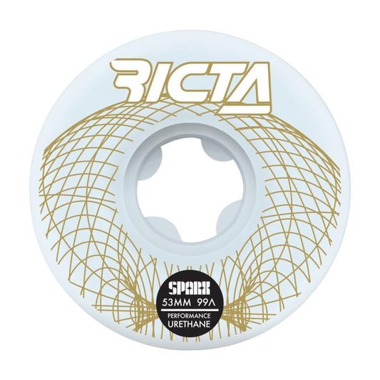 Ricta Wheels Wireframe Sparx Skateboard Wheels 99a White 53mm