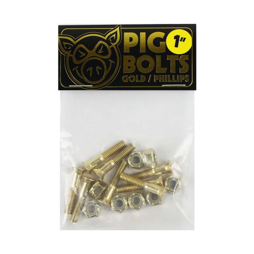 Pig Gold Skateboard Bolts Phillips 1"