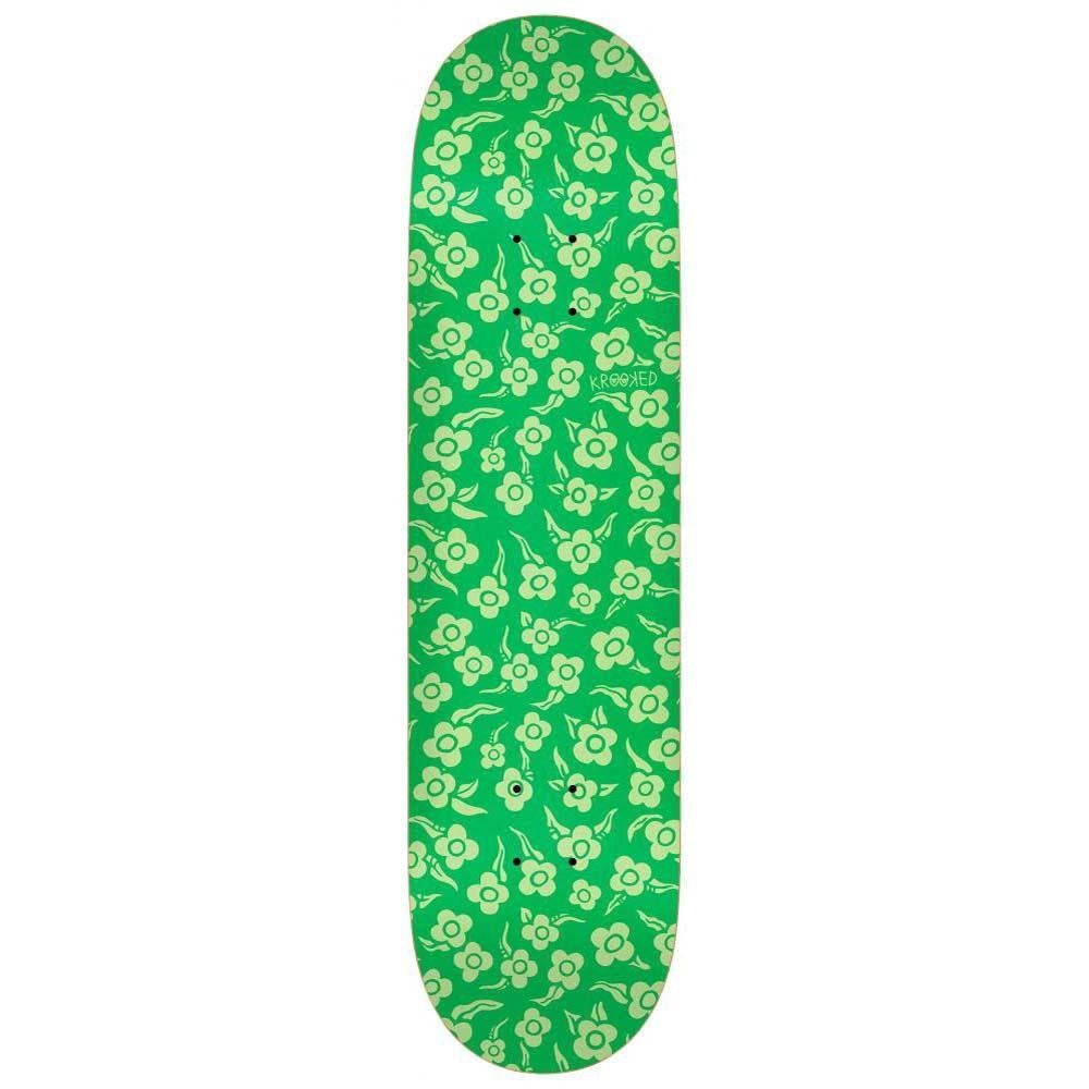 Krooked Flowers Skateboard Deck Green 8.38"