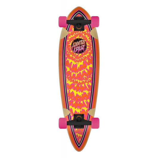 Santa Cruzer Factory Complete Skateboard Toxic Dot Pintail Pink 33"