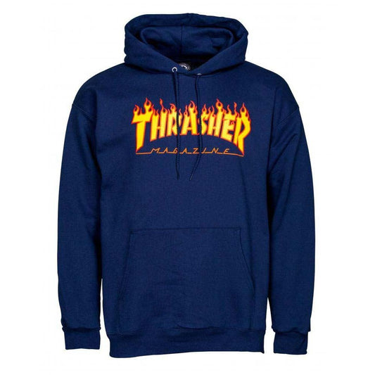 Thrasher Flame Logo Hooded Sweatshirt Navy