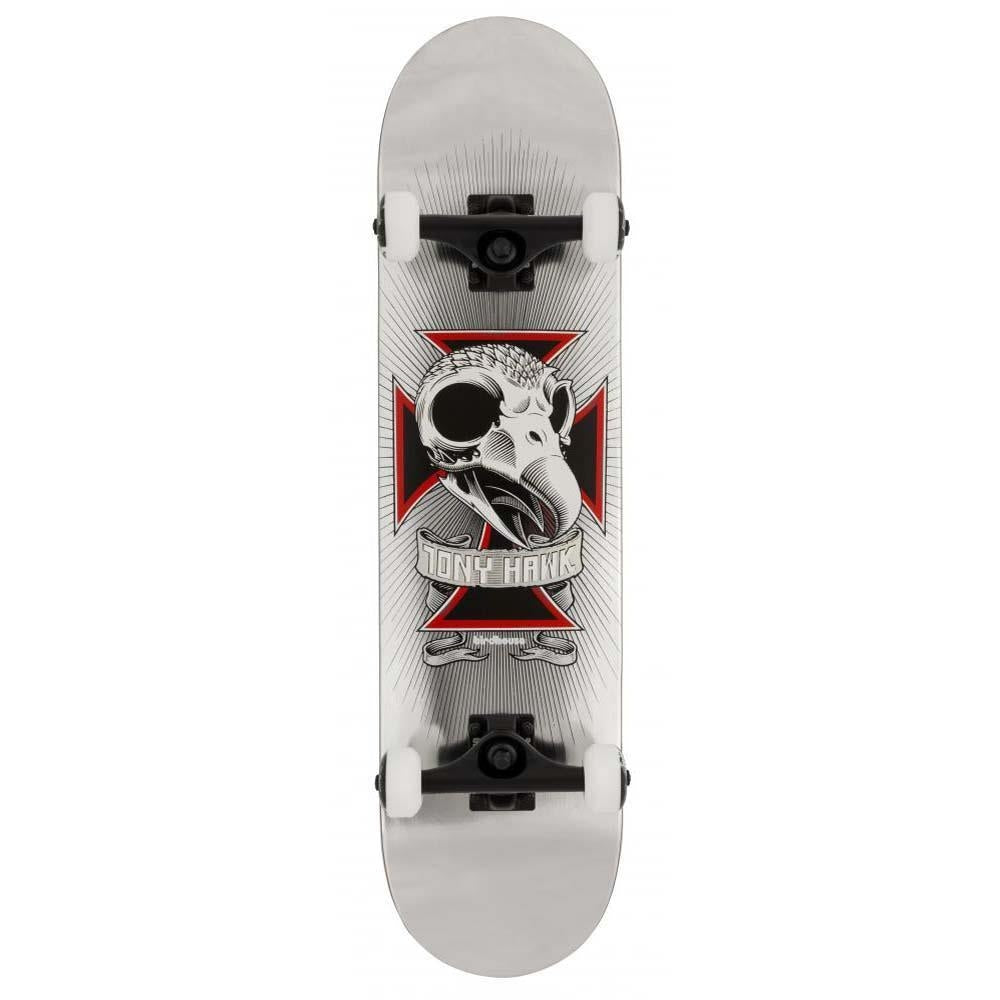 Birdhouse Hawk Skull 2 Chrome Stage 3 Factory Complete Skateboard Silver Foil 7.75"