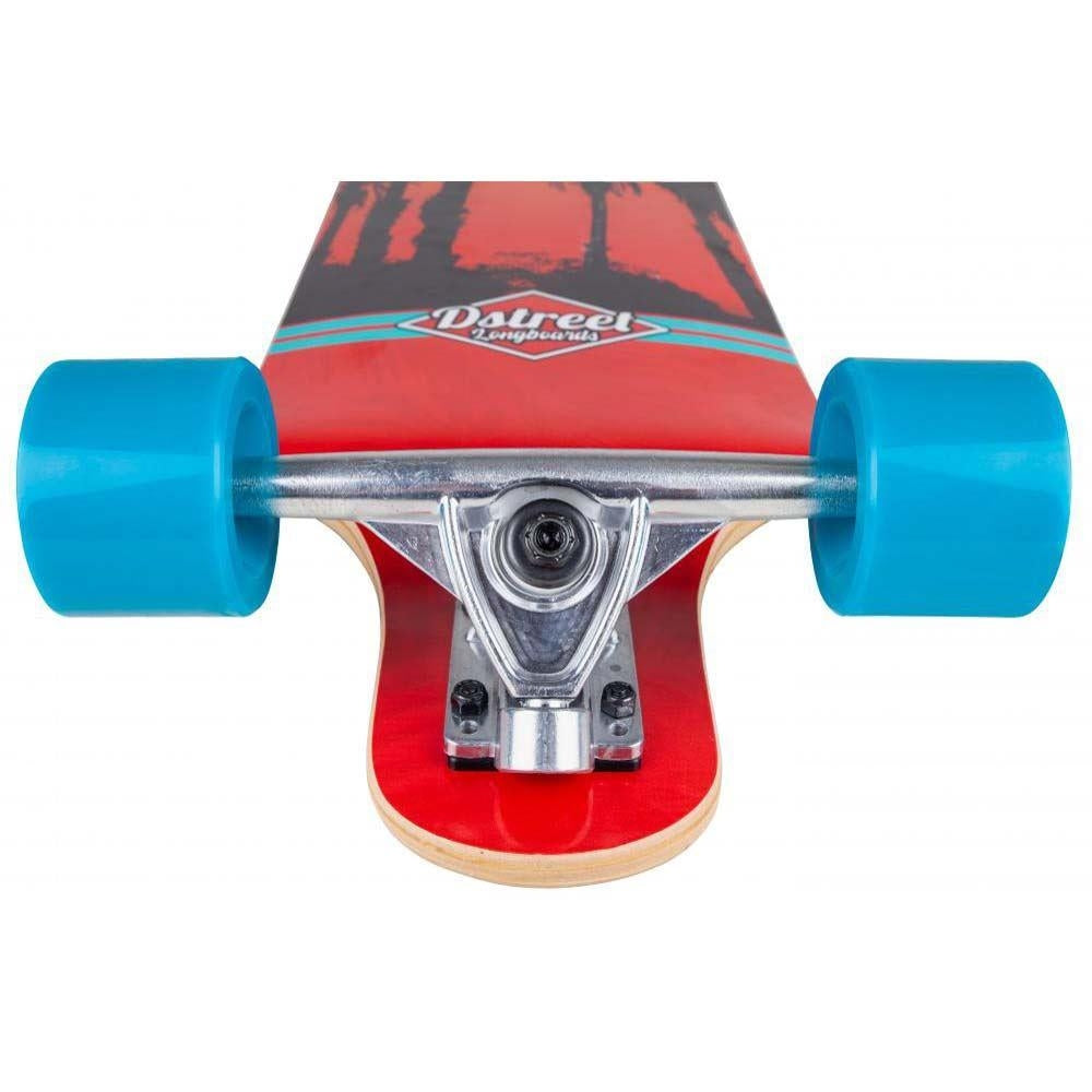 D Street Skateboard Drop Down Hawaiian Blue Red 38 Inch
