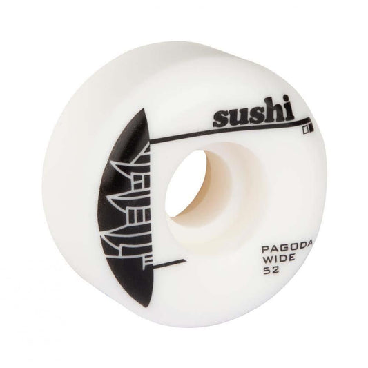 Sushi Pagoda Wide Skateboard Wheels White 52mm
