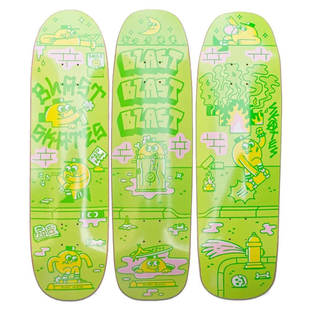 Blast Skates Wild In The Streets Custom Shaped Skateboard Deck 8.5"