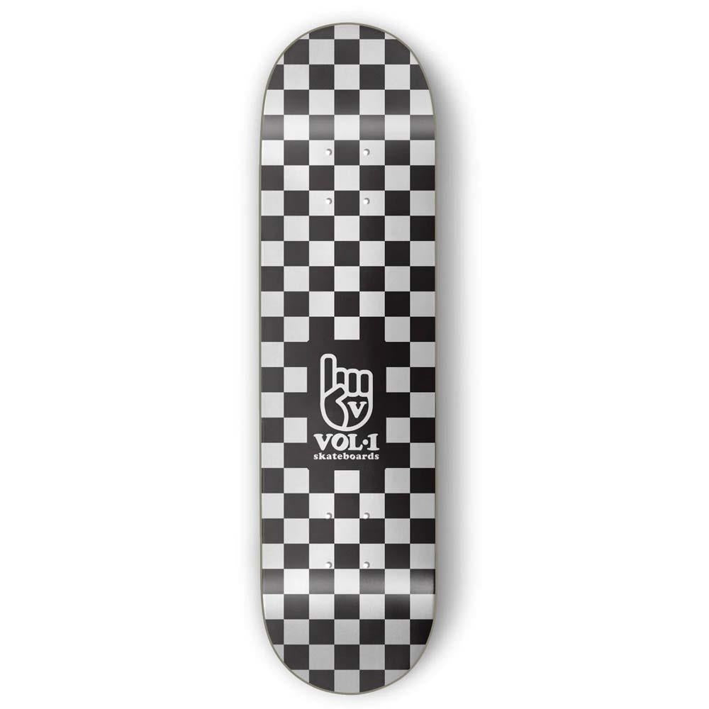 Vol.1 Checker Black White Skateboard Deck 8.25"