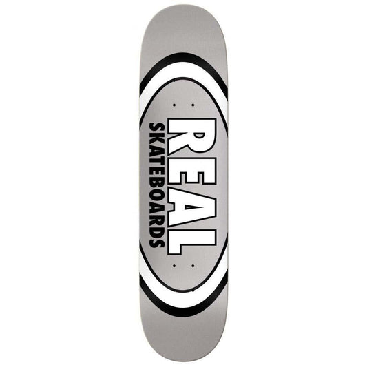 Real Team Classic Oval True Mid Skateboard Deck Silver 7.75"