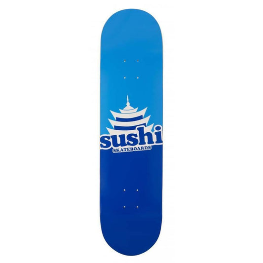 Sushi Skateboards Pagoda Logo Skateboard Deck Blue 8"