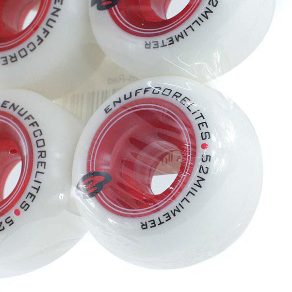 Enuff Corelites Skateboard Wheels White Red 52mm