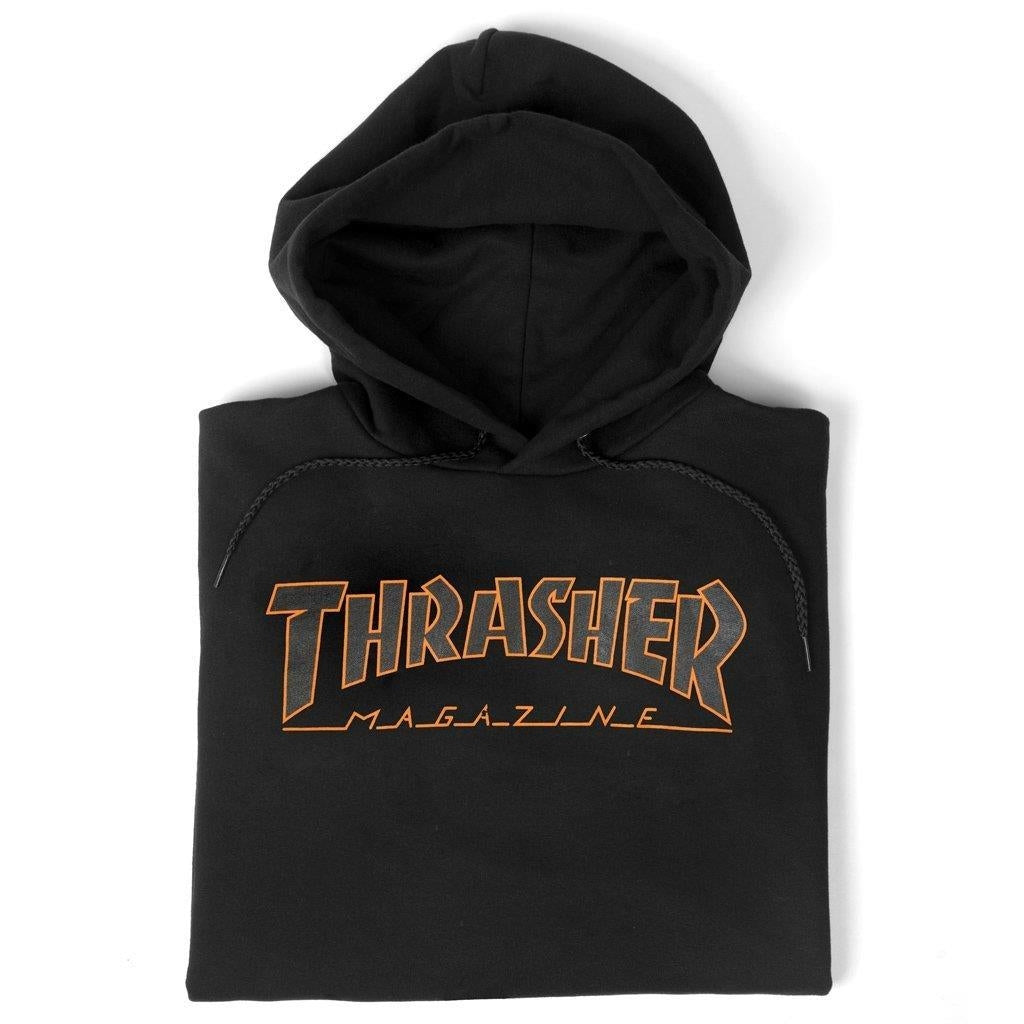 Thrasher Outlined Hooded Sweatshirt Black & Orange