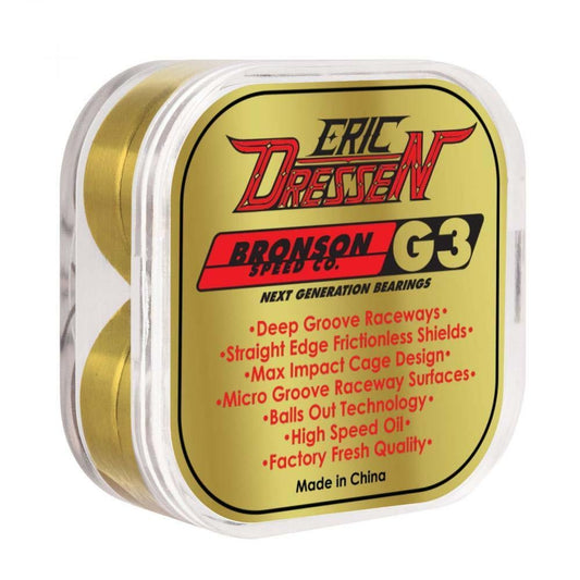 Bronson Speed Co. Skateboard Bearings Eric Dressen Pro G3 Silver 8mm