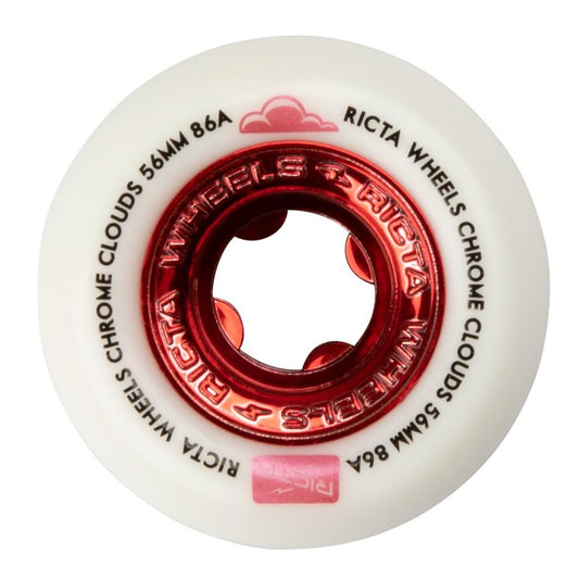 Ricta Skateboard Wheels Chrome Clouds Red 86a Red 56 mm