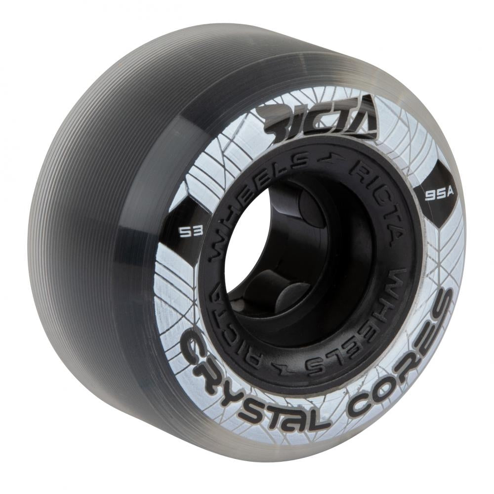 Ricta Crystal Cores Skateboard Wheels 95a Black Clear 53mm