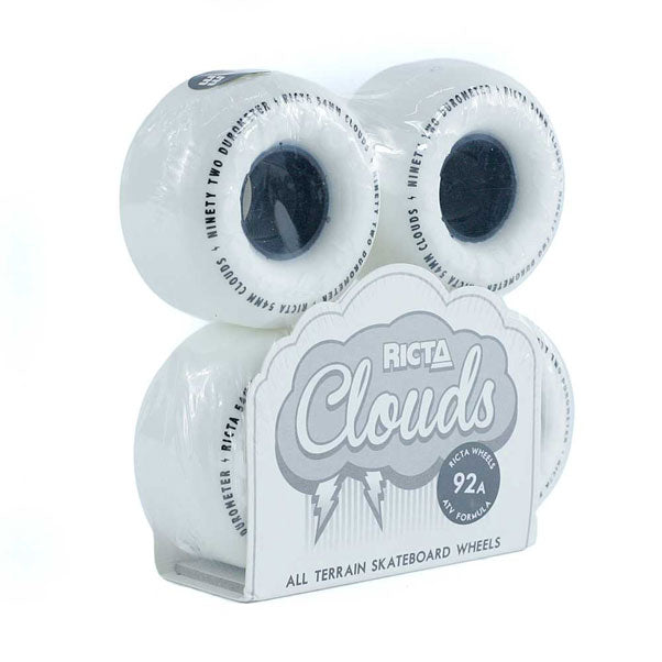 Ricta Clouds 92a Skateboard Wheels White Black 54mm