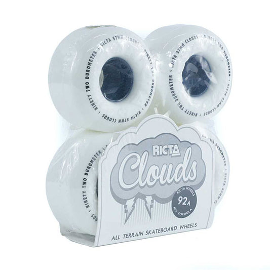 Ricta Clouds 92a Skateboard Wheels White Black 56mm