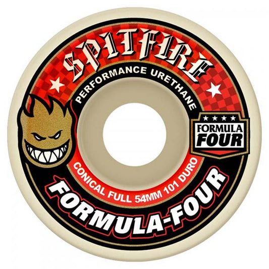 Spitfire Formula Four Skateboard Wheels Conical Full 101DU Natural 54mm
