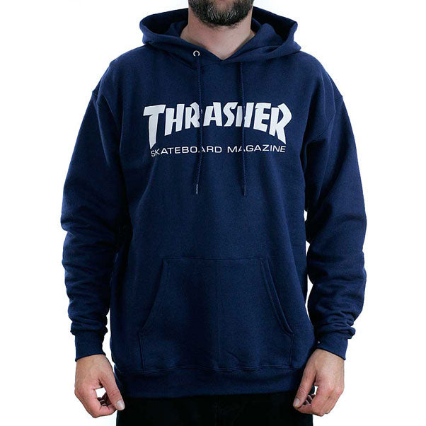 Thrasher Magazine Navy Skate Mag Logo Hooded Sweatshirt