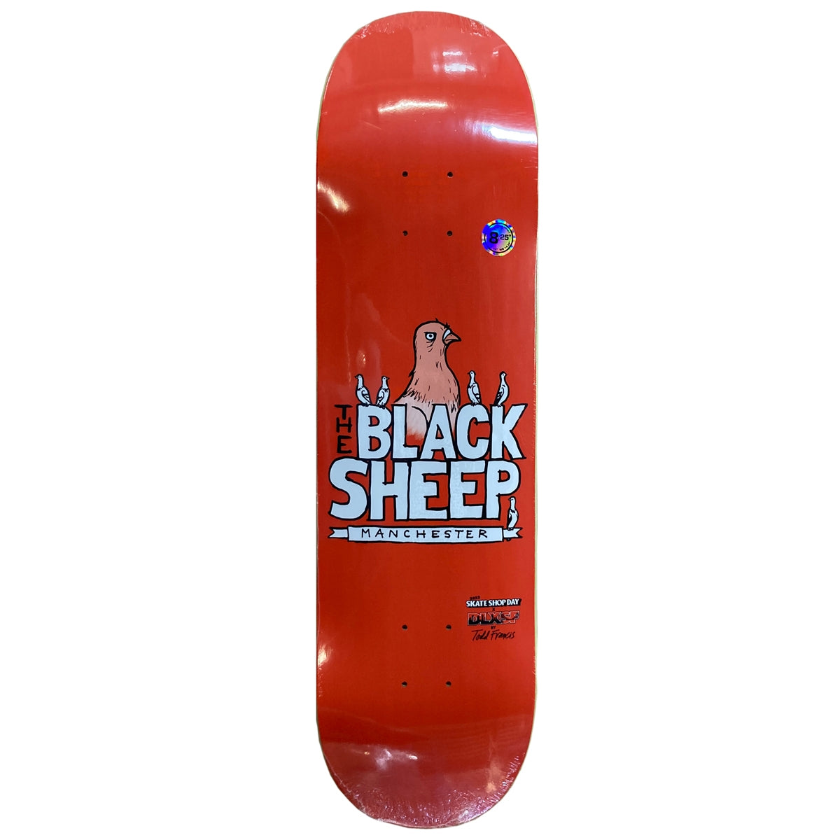 Black Sheep X Todd Francis Sketchy Skate Shop Skateboard Deck Orange 8"