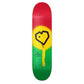Blueprint Spray Heart Skateboard Deck Rasta 8"