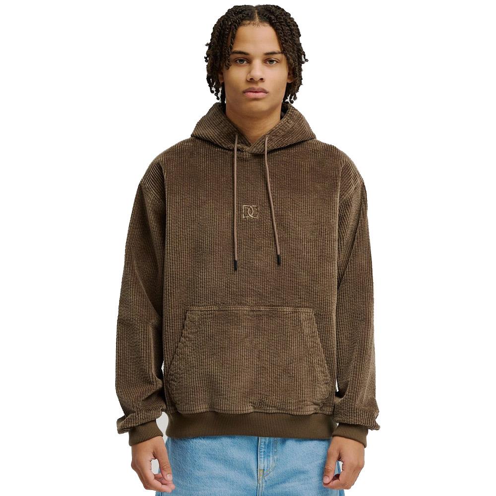 DC Shoe Co Backlash Corduroy Pullover Hooded Sweatshirt Morel Brown