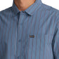 RVCA Dayshift Workwear Stripe Short Sleeve Shirt Vintage Navy