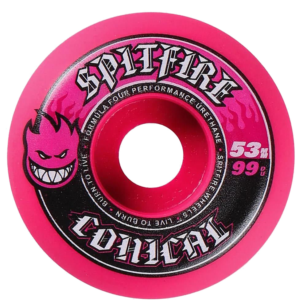 Spitfire Formula 4 Team Conical Colors 53mm Skateboard Wheels Pink 99a