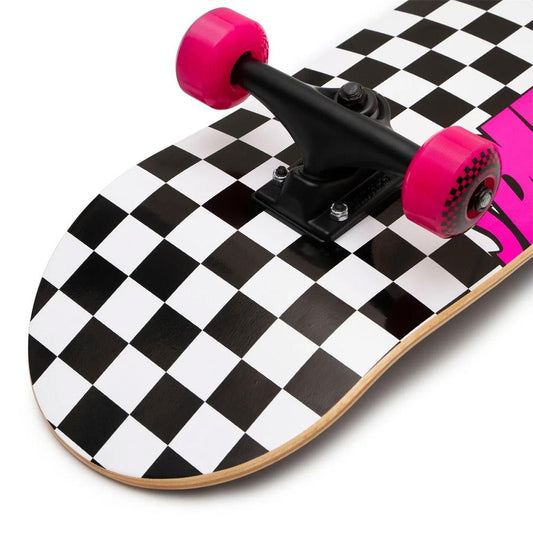 Speed Demons Checkers Factory Complete Skateboard Black Pink 7.75"