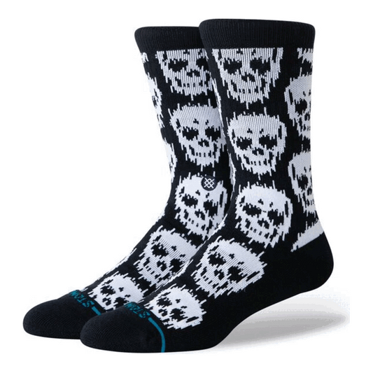 Stance Static Skull Crew Socks Black Large Uk7-11