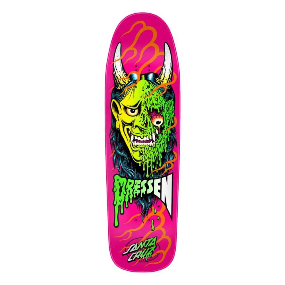 Santa Cruz Deck Dressen Hannya Mask Pro Shaped Pink Multi skateboard Deck 9.3"