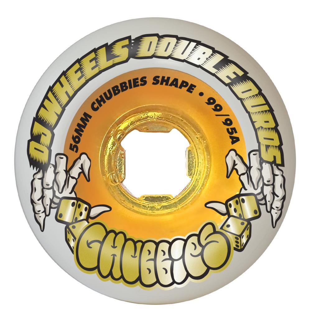 OJ Skateboard Wheels Team Double Duro Chubbies 99a White Gold 56mm